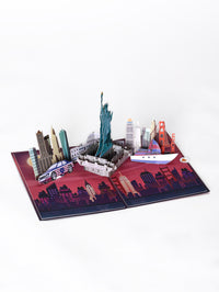 Small MOQ New York City Skyline 3D Pop-Up Card Statue of Liberty & Landmarks Souvenir Greeting Card