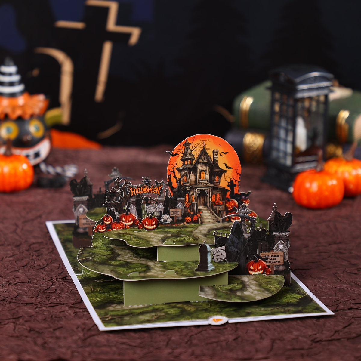Grim Reaper Halloween Flip Pop Up Card
