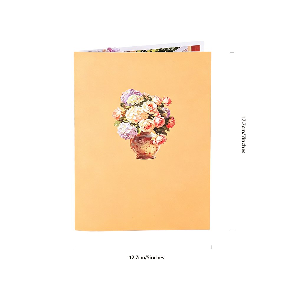 Vintage Hydrangea Vase Greeting Card