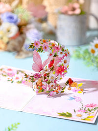 Daisy Butterfly Crescent Moon Greeting Card