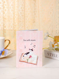 Cat Music Book Flip Pop Up Card
