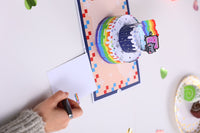 Rainbow Cat Cake Birthday Greeting Card