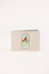 Stained Glass Cardinal 3D Pop Up Card