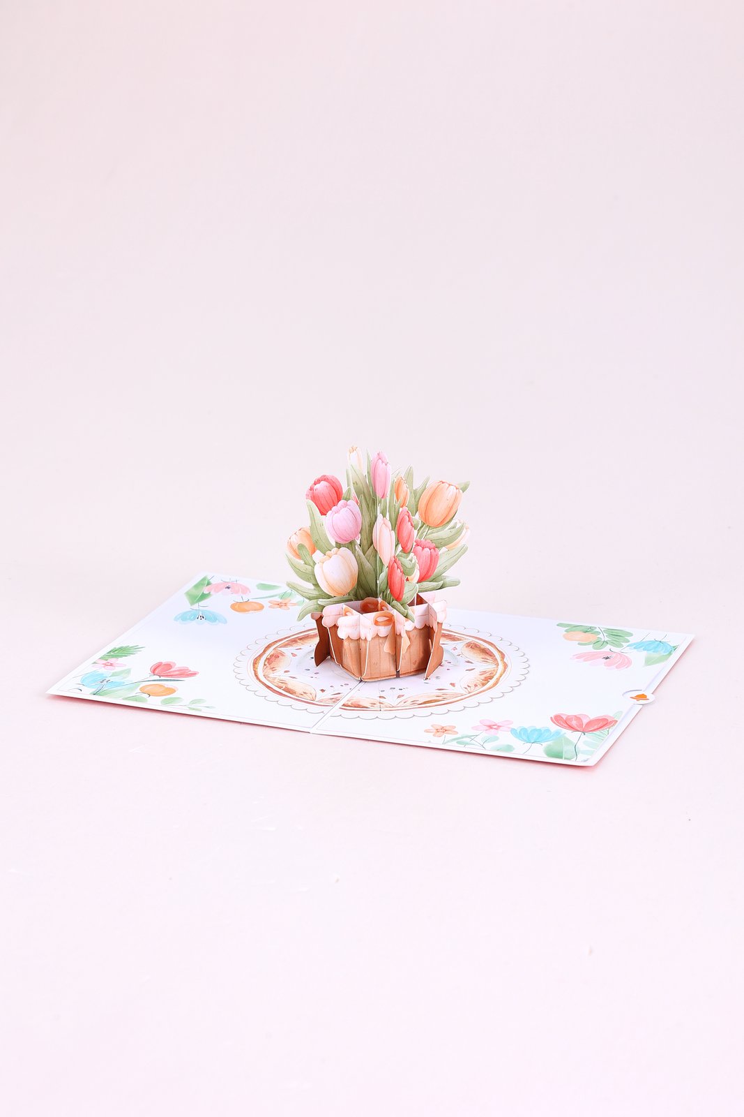 Tulip Flower Basket Greeting Card