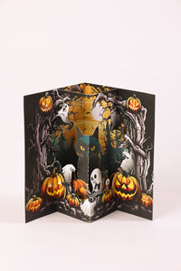 Hollow-Out Black Cat 3D Pop Up Card