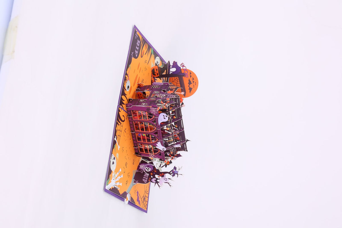 Halloween Elements Purple Flip Pop Up Card