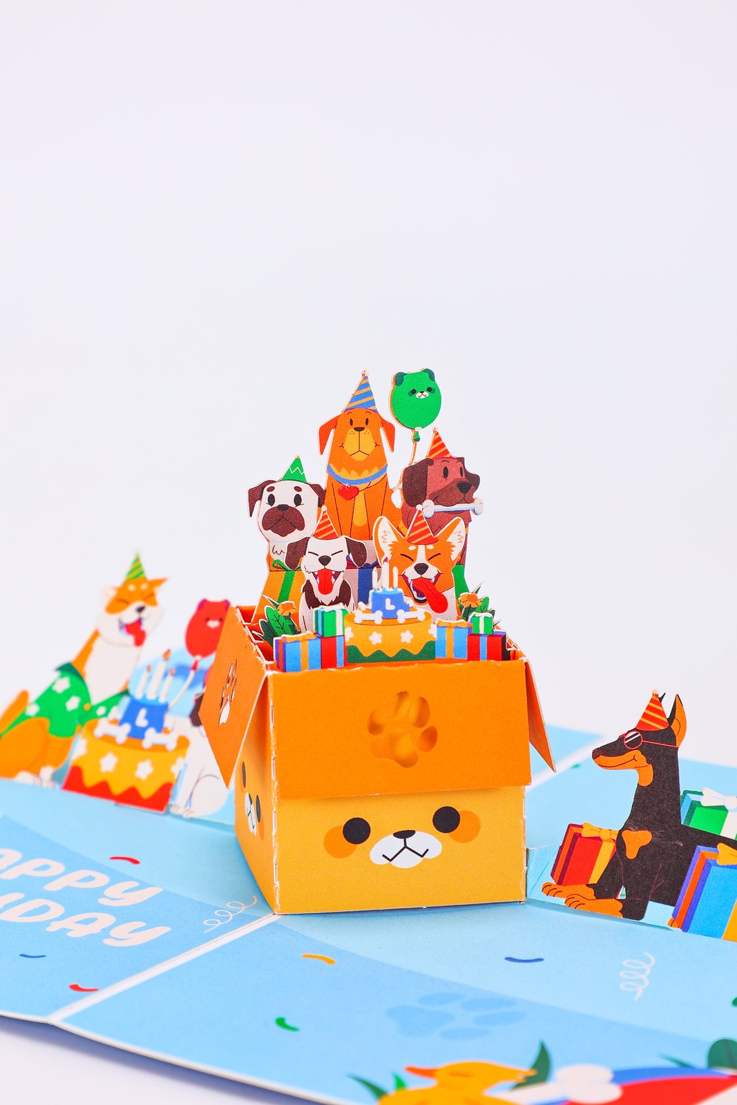 Dog Celebration Happy Birthday Greeting Card