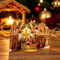 Nativity Double Door Pop Up Card