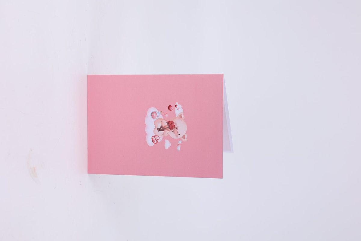 Valentine's Day Pig Hot Air Balloon 3D Pop Up Card