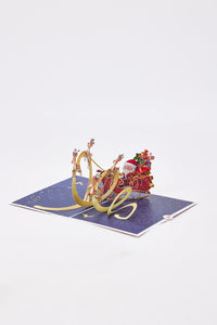 Flying Sleigh Car 3D Pop Up Card