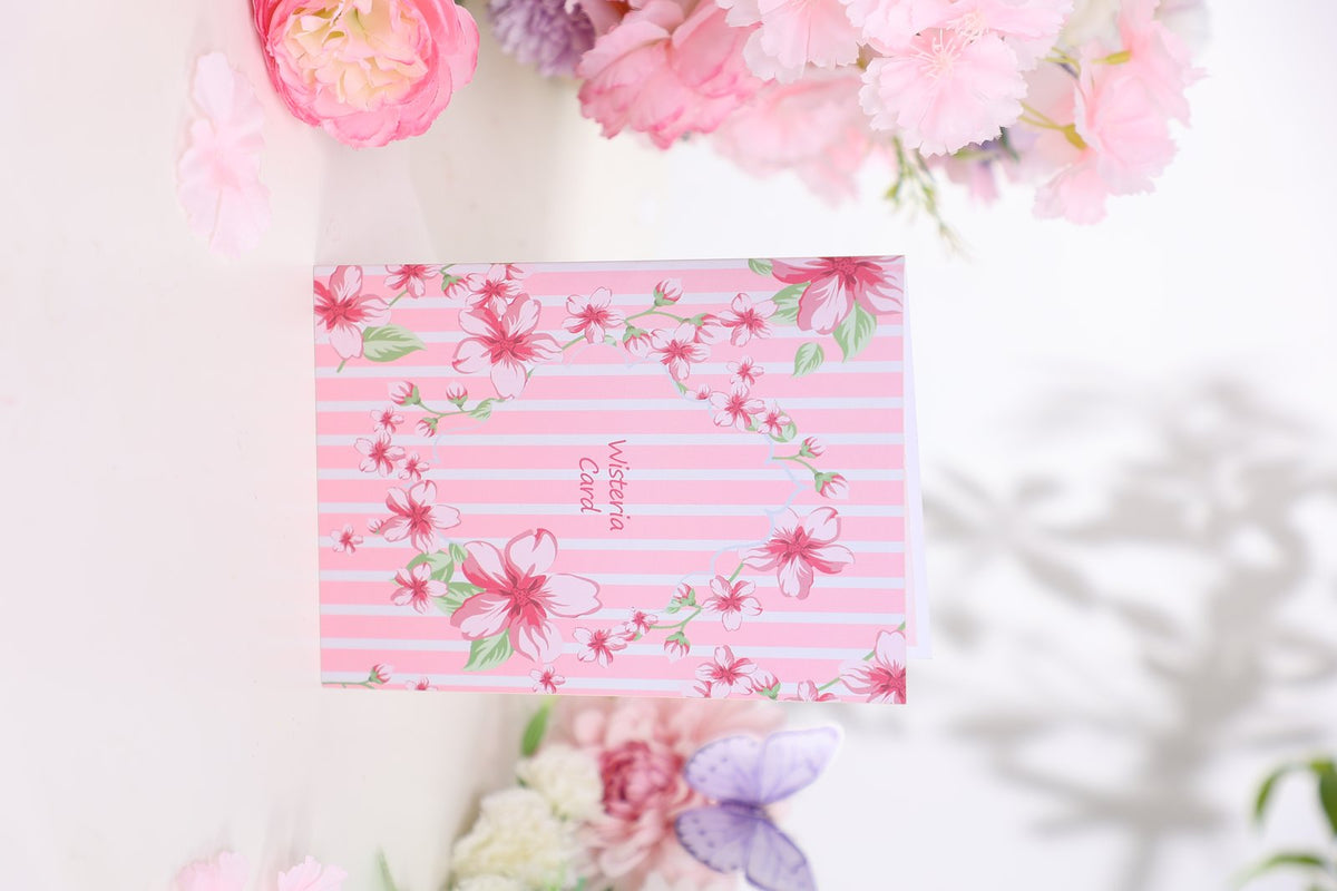 Pink Flower Wisteria 3D Pop Up Card