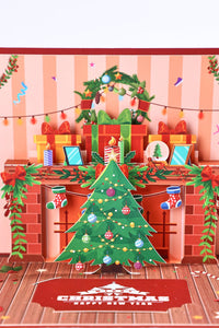 Christmas Fireplace Greeting Card