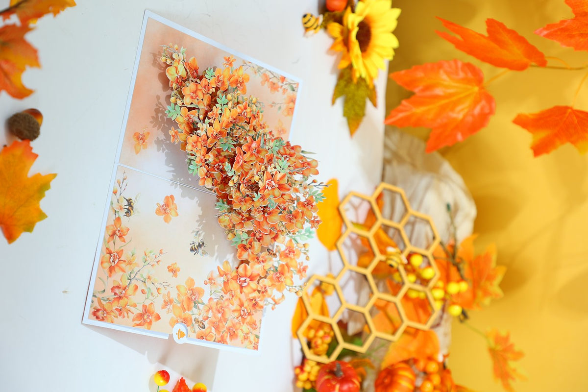 Autumn Honeycomb Thank You Greeting Card