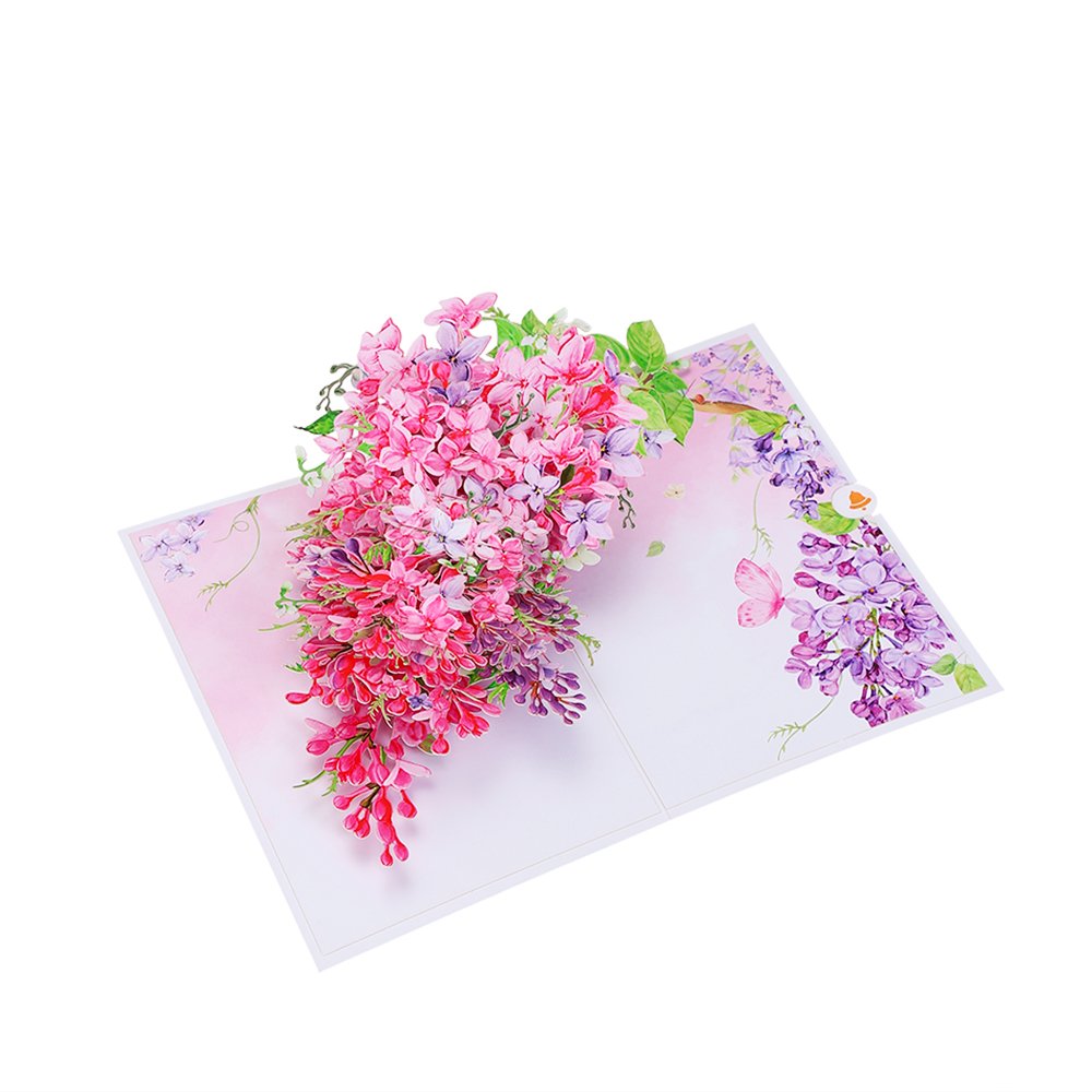 Pink Wisteria Flip Pop Up Card