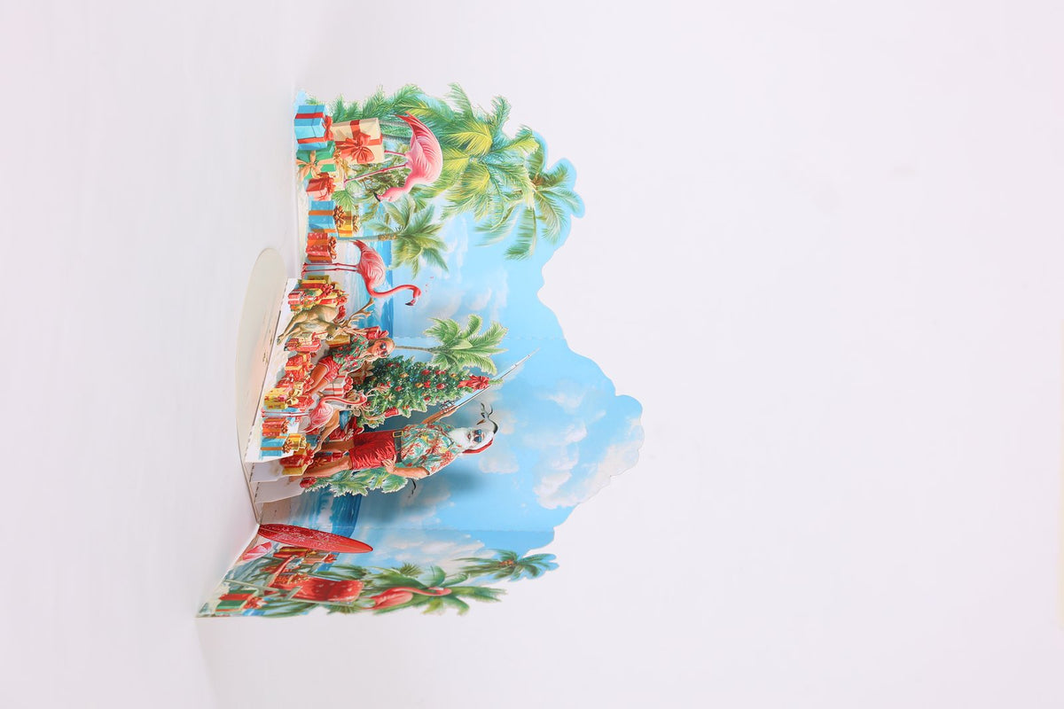 Flamingo Beach 3D Pop Up Card