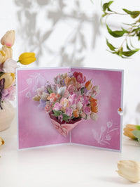 Tulip Flower Bouquet 3D Pop Up Card