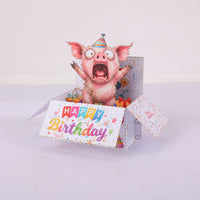 Pig Birthday Box Card