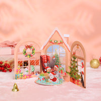 Christmas Cottage Window Scene 3D Pop Up Card