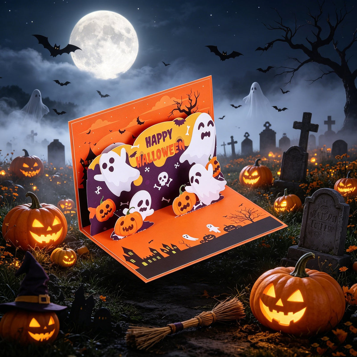 Halloween 90° 3D Pop Up Card