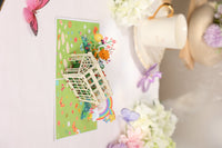 Greenhouse Cat Watering Plants 3D Pop Up Card