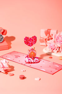 Valentine's Day Candy Flying House 3D Pop Up Card