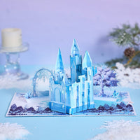 Icy Blue Castle 3D Pop Up Card