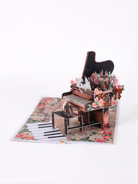 Cat Music Book Flip Pop Up Card