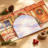 Christmas House Double Door Pop Up Card