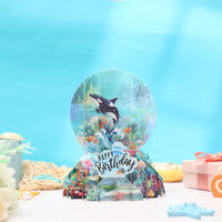 Blue Orca Under The Sea World Birthday 3D Pop Up Card