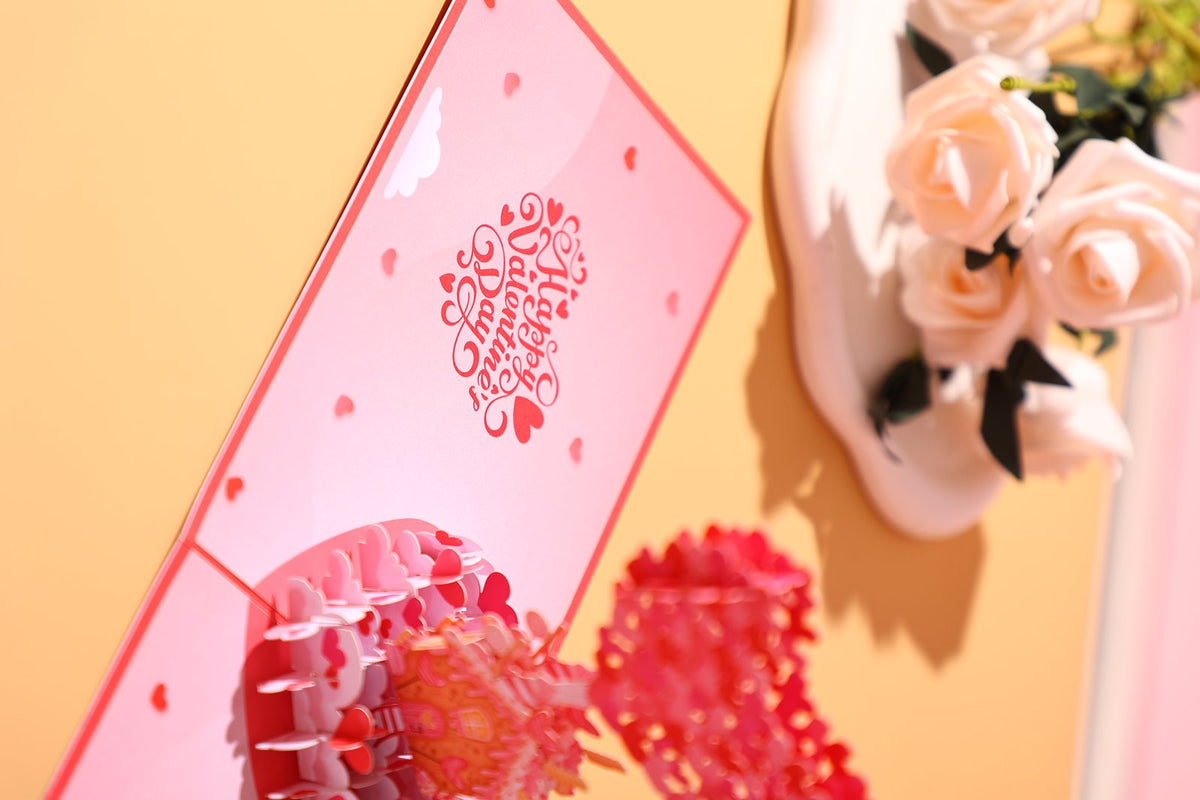 Valentine's Day Candy Flying House 3D Pop Up Card