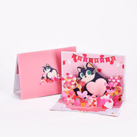 Plush Heart Cat Valentine's Day Greeting Card