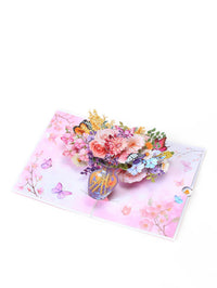 Dahlia Flower Vase 3D Pop Up Card