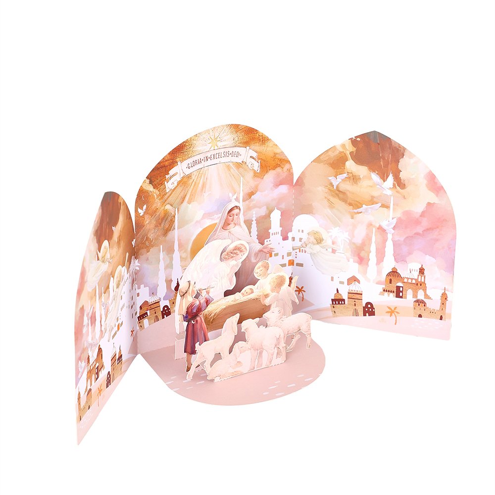 Christmas Angel Snowy Town Greeting Card