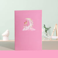 Card Supplier Direct Sale Cherry Blossom & Deer Greeting Card Spring Flpral 3D Pop-up Card