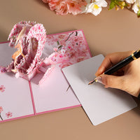 Card Supplier Direct Sale Cherry Blossom & Deer Greeting Card Spring Flpral 3D Pop-up Card