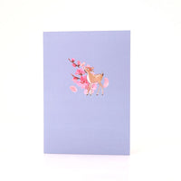 Cost-effective 3D Pop-up Card Deer & Cherry Blossom Greeting Card for Wedding Birthday Anniversary