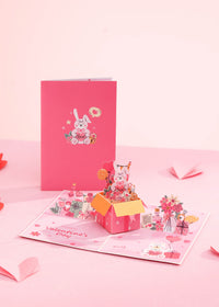 Factory Direct Sale Bunny Valentine's Day 3D Pop-Up Card Sweet Love Gift for Her/Him
