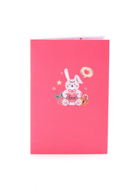 Factory Direct Sale Bunny Valentine's Day 3D Pop-Up Card Sweet Love Gift for Her/Him
