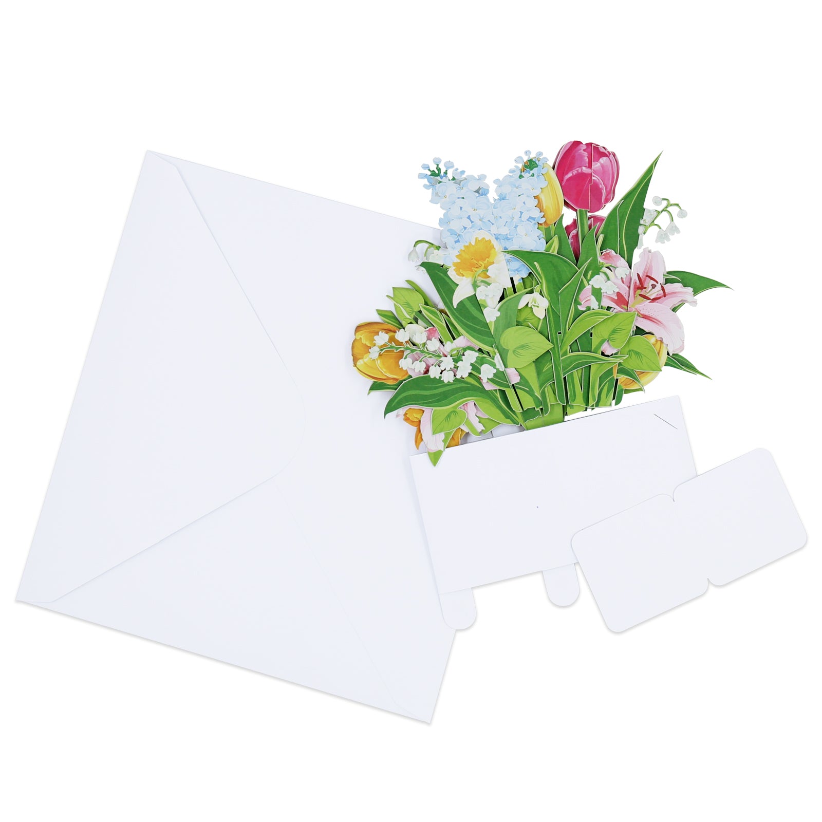 Factory Low MOQ Bunny Lily Blooming Flower Box 3D Pop-up Card Easter Floral Greeting Card