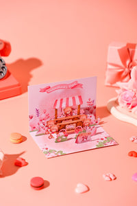 Valentine's Day Bear Car 90° 3D Pop Up Card