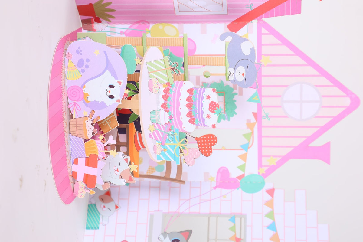 Cozy Birthday Cake Cradle 3D Pop Up Card