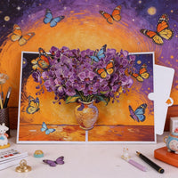 Orchid Flower Vase 3D Pop Up Card