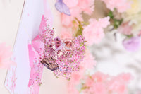 Cherry Blossom Crescent Moon Elf Pink Inside Design 3D Pop Up Card