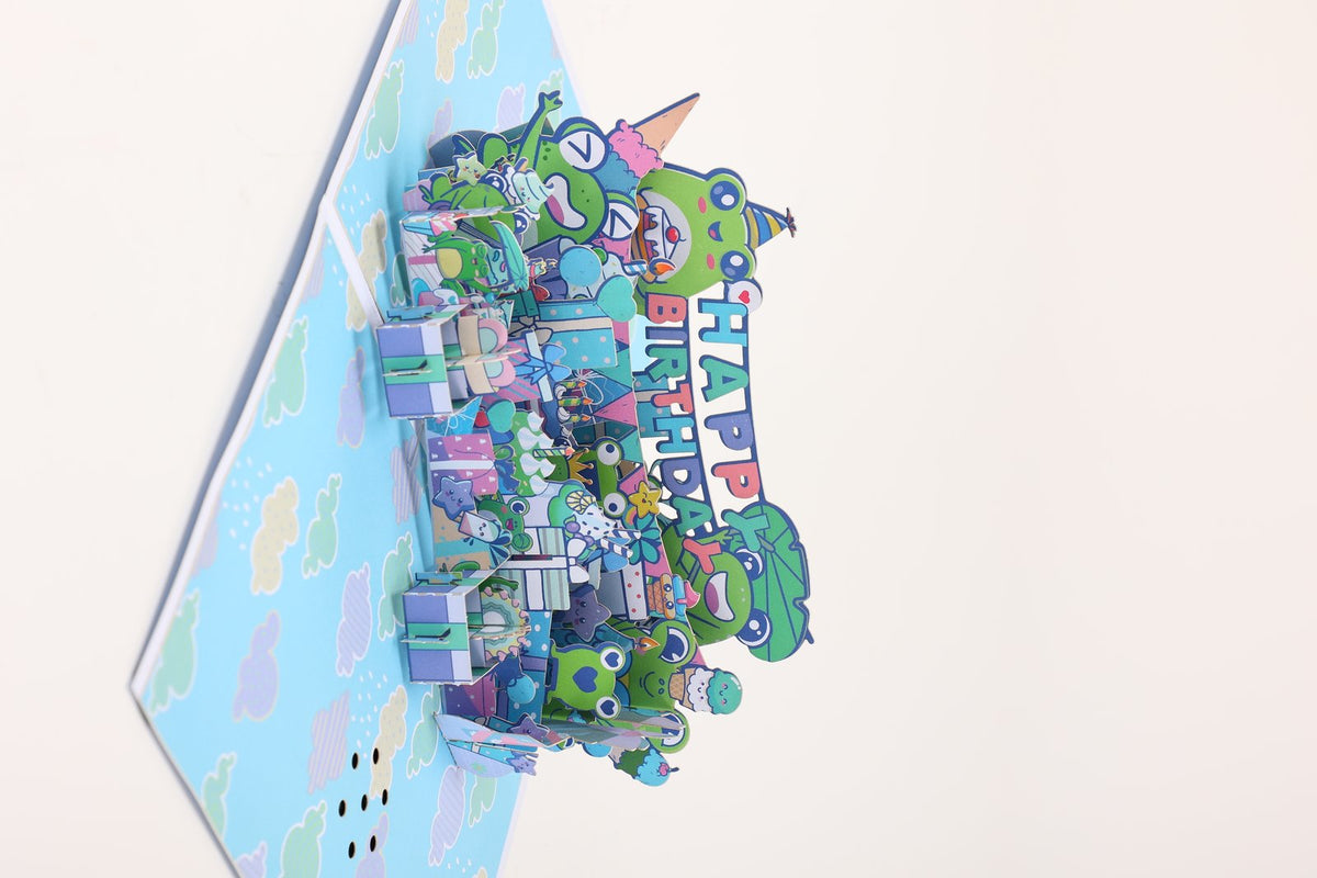 Birthday Frog Music 3D Pop Up Card