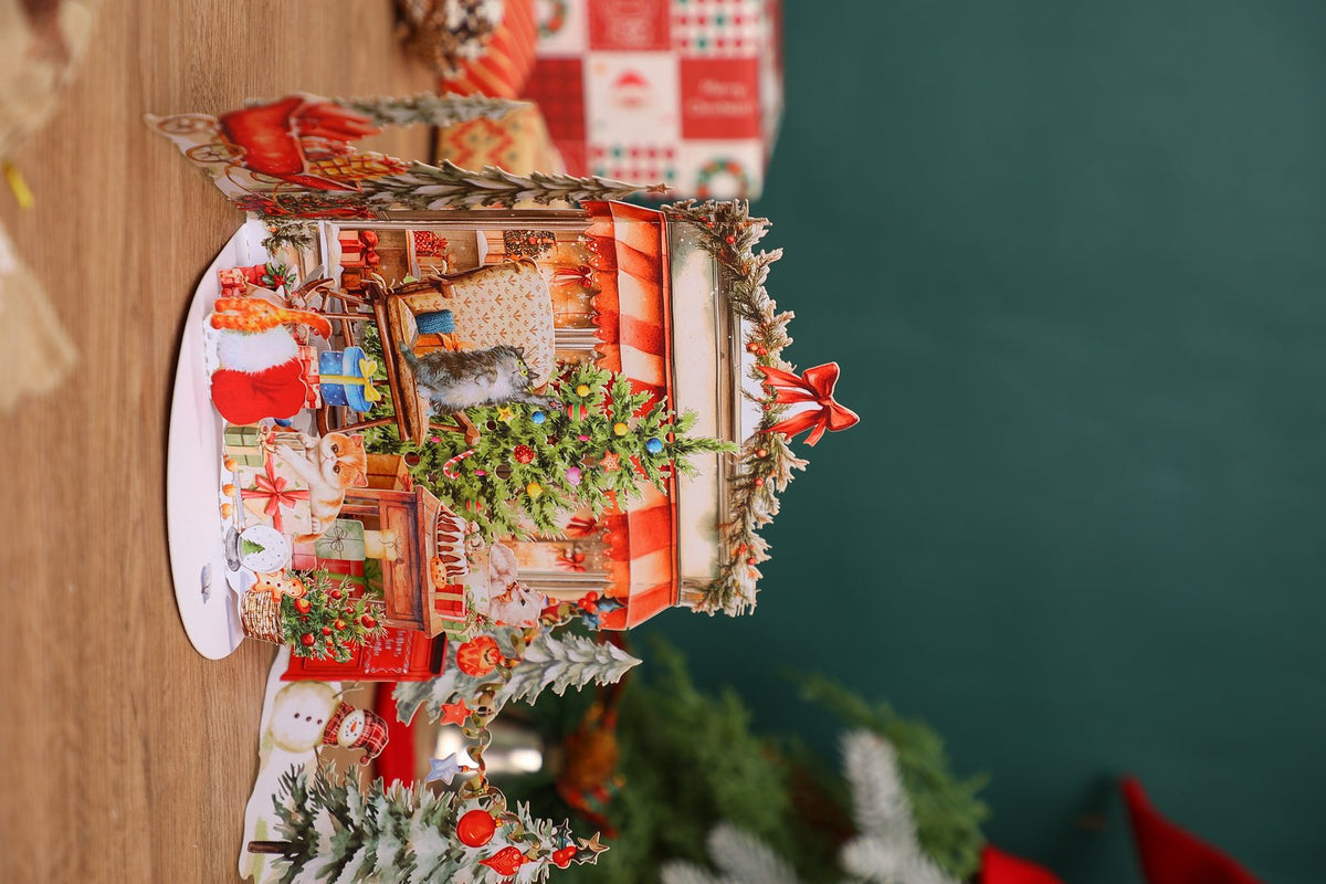Christmas Sleigh Church 3D Pop Up Card