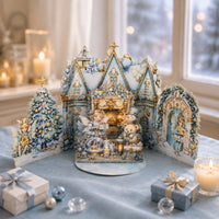Blue Christmas Double Door Pop Up Card