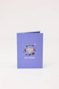 Space Animals Garden 3D Pop Up Card