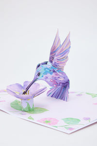 Purple Hummingbird 3D Pop Up Card