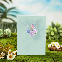 Butterfly Fresh Flowers Crescent Moon 3D Pop Up Card
