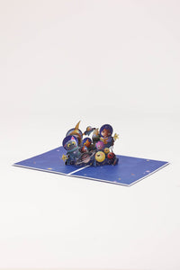 Space Animals Garden 3D Pop Up Card